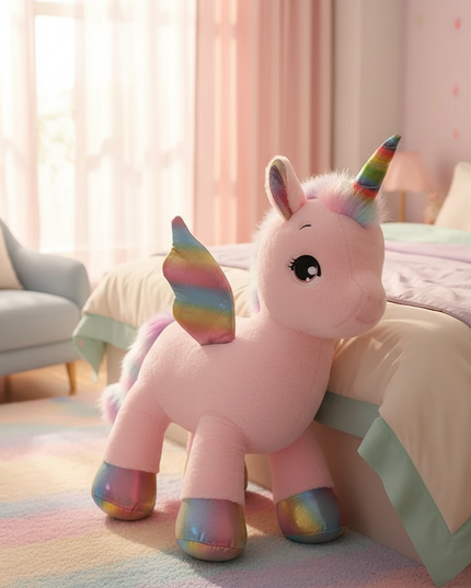 giant unicorn plush stuffed animal - lifestyle
