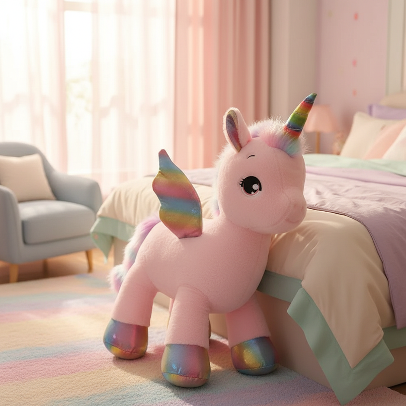 giant unicorn plush stuffed animal - lifestyle