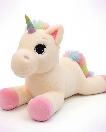 giant unicorn plush toy - white-bg