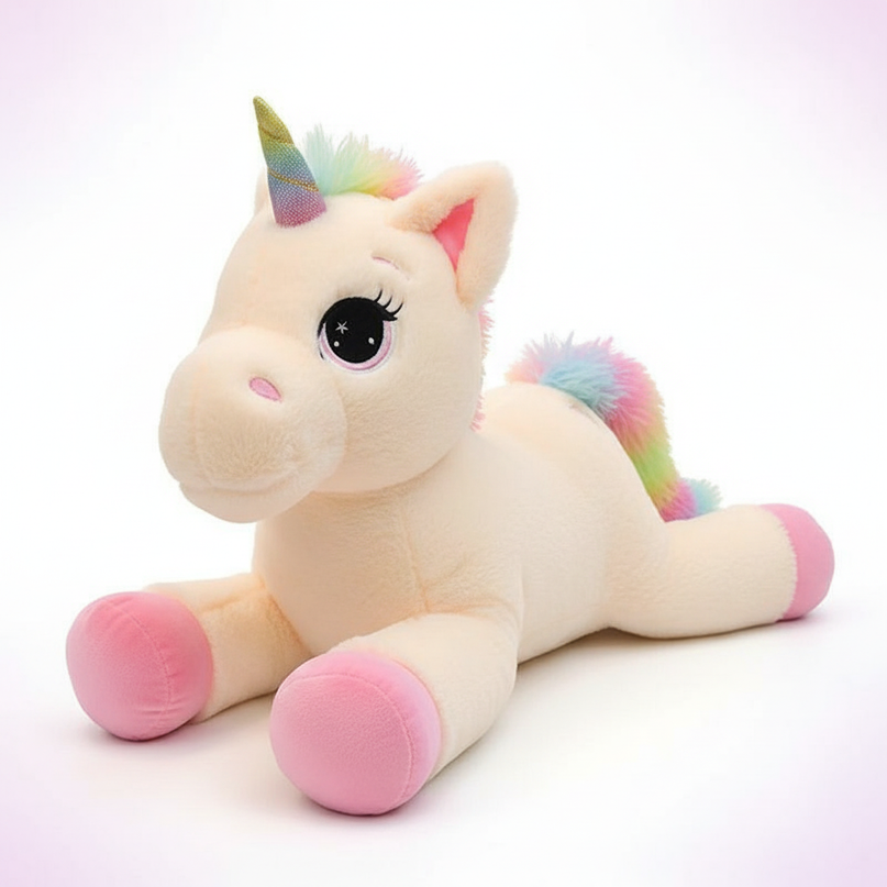 giant unicorn plush toy - white-bg