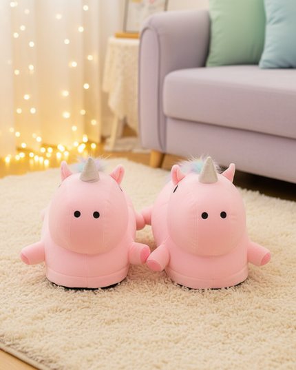 giant unicorn slippers - lifestyle