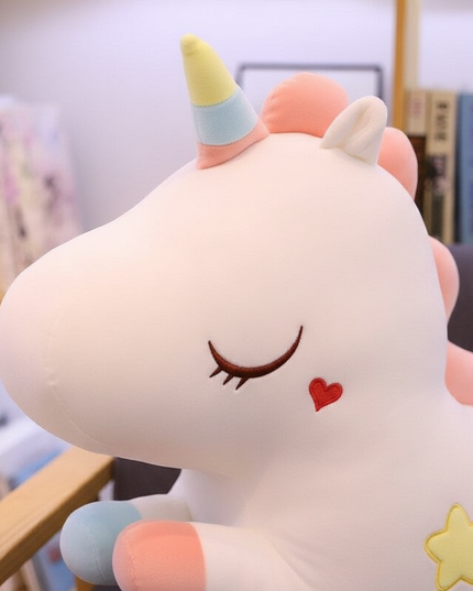 giant white stuffed unicorn - detail