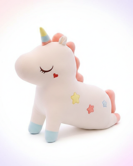 giant white stuffed unicorn - white-bg