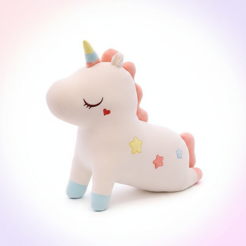 giant white stuffed unicorn - white-bg