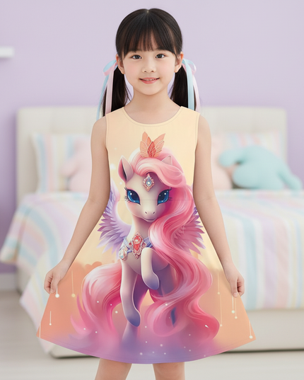 girls 3d unicorn star dress - front