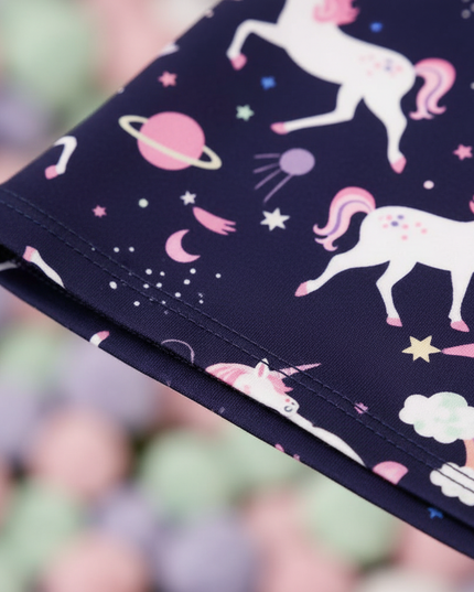 girls galaxy unicorn leggings - detail