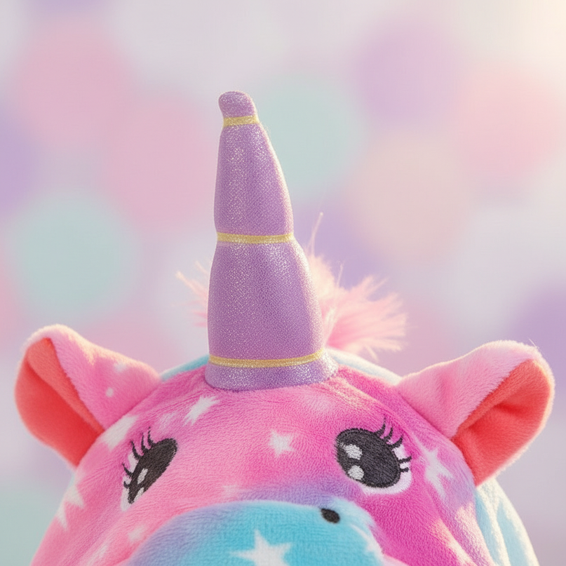 girls hooded unicorn robe - detail