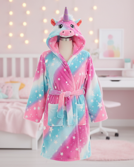girls hooded unicorn robe - lifestyle