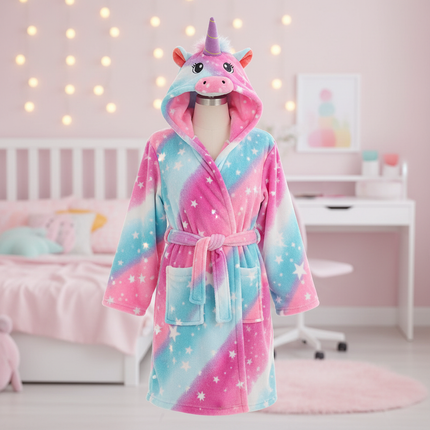 girls hooded unicorn robe - lifestyle
