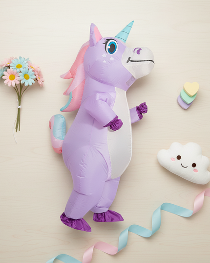 girls inflatable costume unicorn - flat-lay