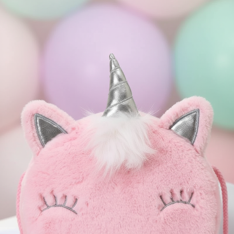 girls mini unicorn purse - detail