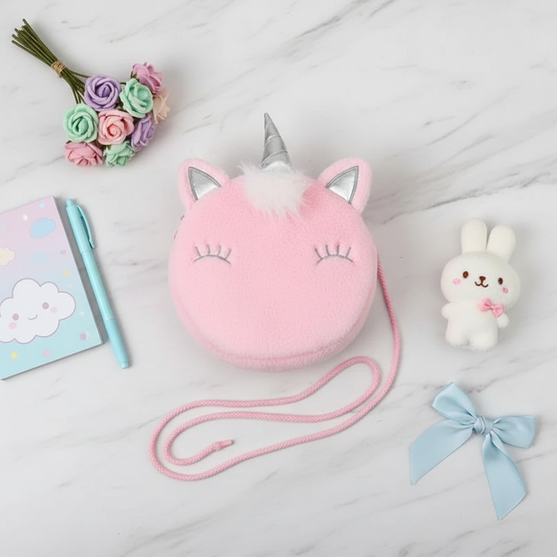 girls mini unicorn purse - flat-lay