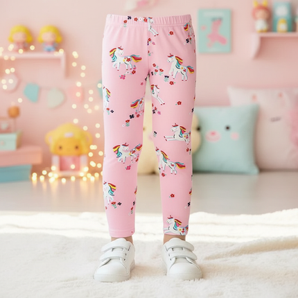 girls pink unicorn leggings - lifestyle