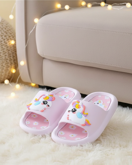 girls purple unicorn slippers - lifestyle