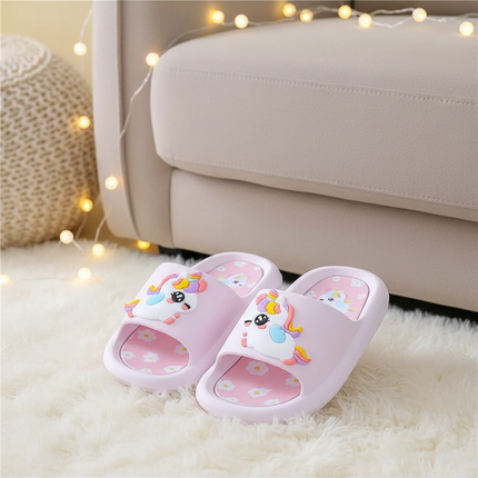 girls purple unicorn slippers - lifestyle