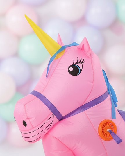 girls sparkle unicorn inflatable costume - detail