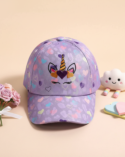 girls unicorn baseball cap - flat-lay