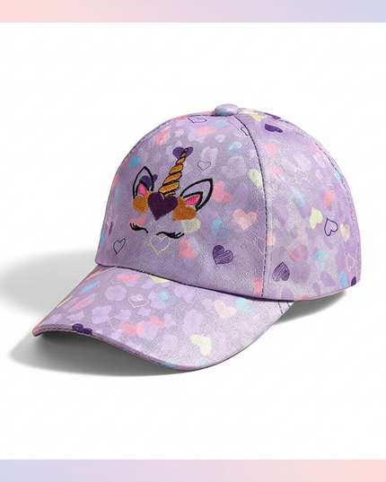 girls unicorn baseball cap - white-bg