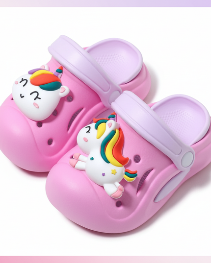 girls unicorn clogs - white-bg