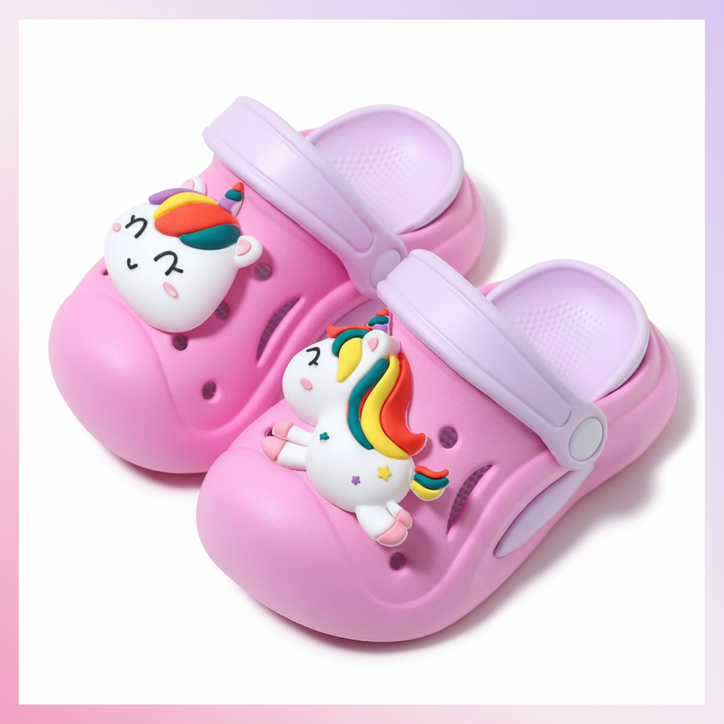 girls unicorn clogs - white-bg