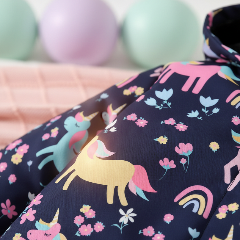 girls unicorn coat - detail