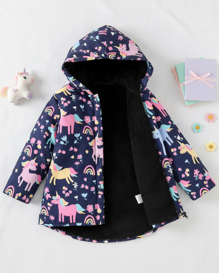 girls unicorn coat - flat-lay