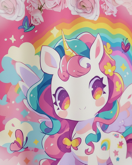 girls unicorn curtains - detail