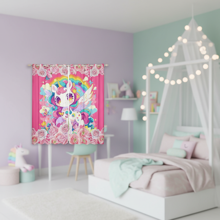 girls unicorn curtains - lifestyle