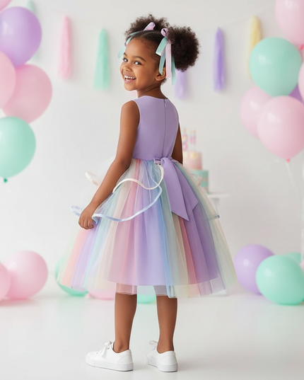 girls unicorn dress tutu set - back