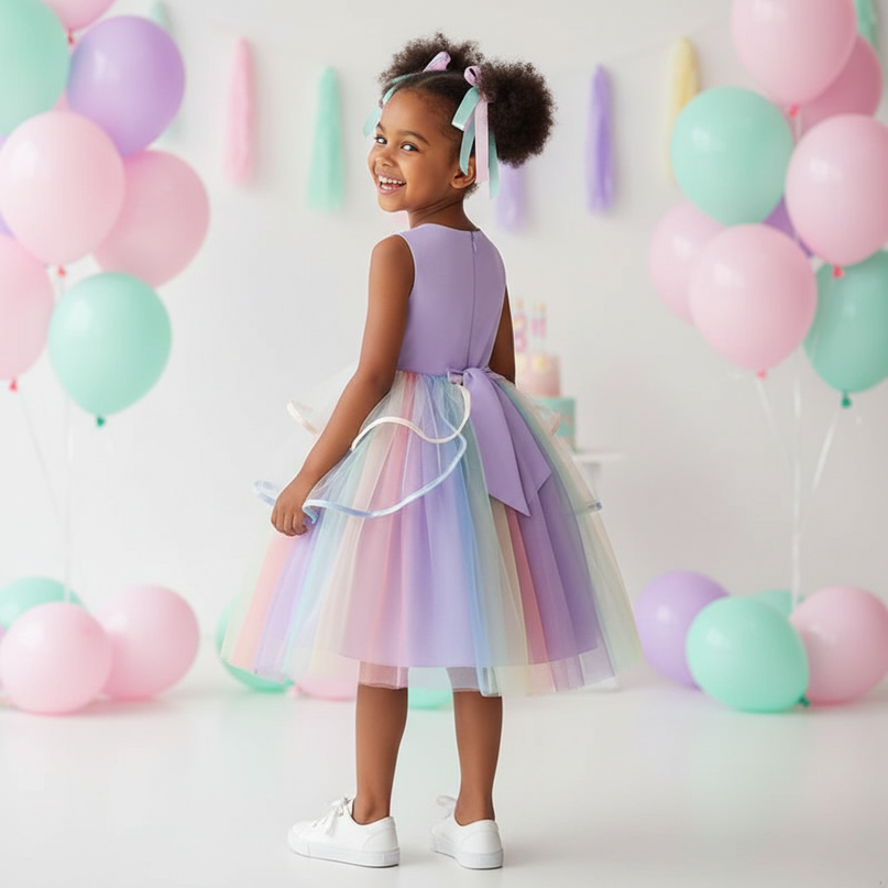 girls unicorn dress tutu set - back