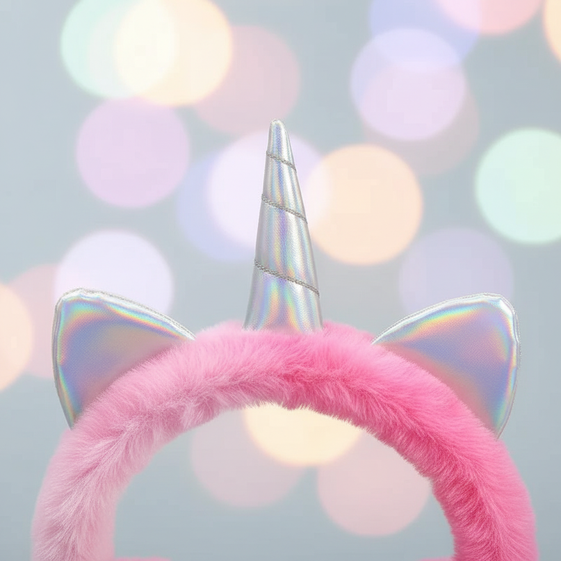 girls unicorn earmuffs - detail