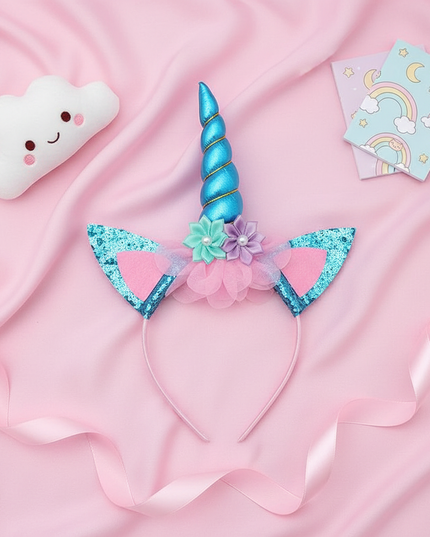 girls unicorn headband - flat-lay