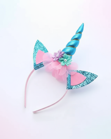girls unicorn headband - white-bg