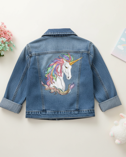 girls unicorn jacket - flat-lay