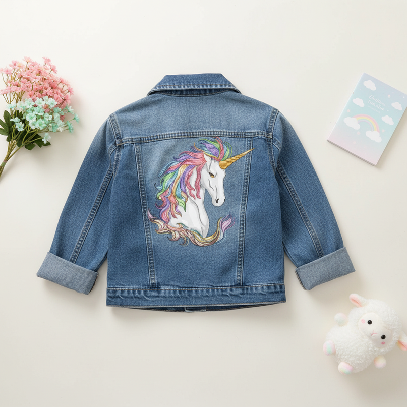 girls unicorn jacket - flat-lay