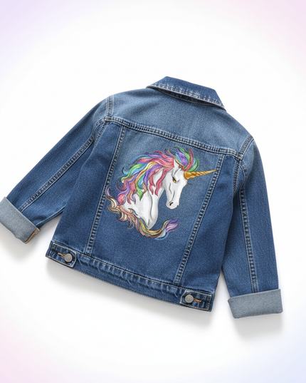 girls unicorn jacket - white-bg