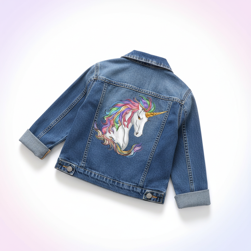 girls unicorn jacket - white-bg