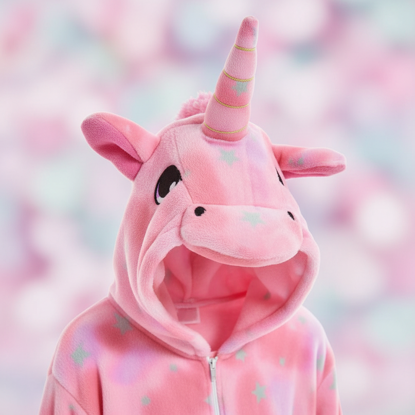 girls unicorn onesie - detail