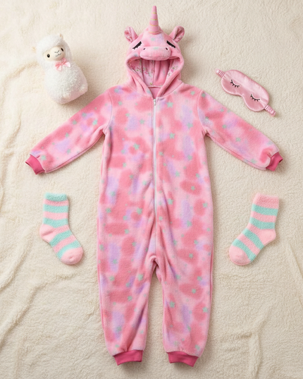 girls unicorn onesie - flat-lay