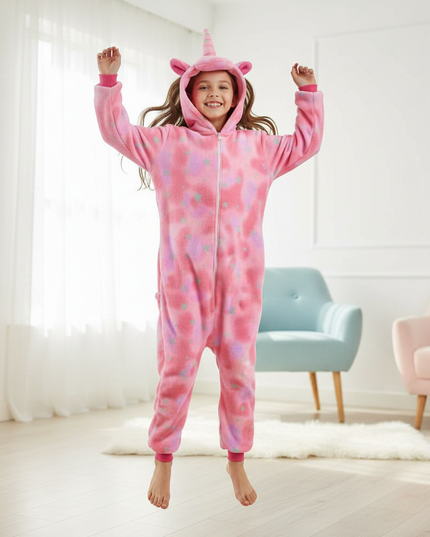 girls unicorn onesie - in-use