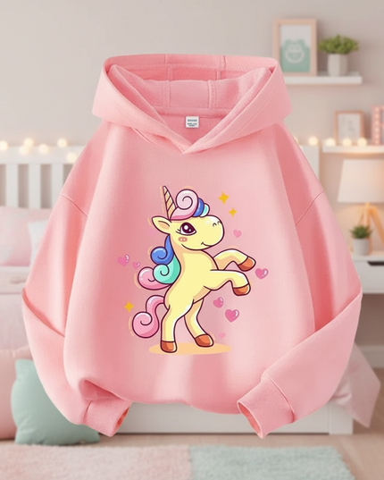 girls unicorn pullover hoodie - lifestyle
