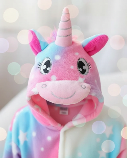 girls unicorn robe - detail