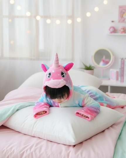 girls unicorn robe - lifestyle