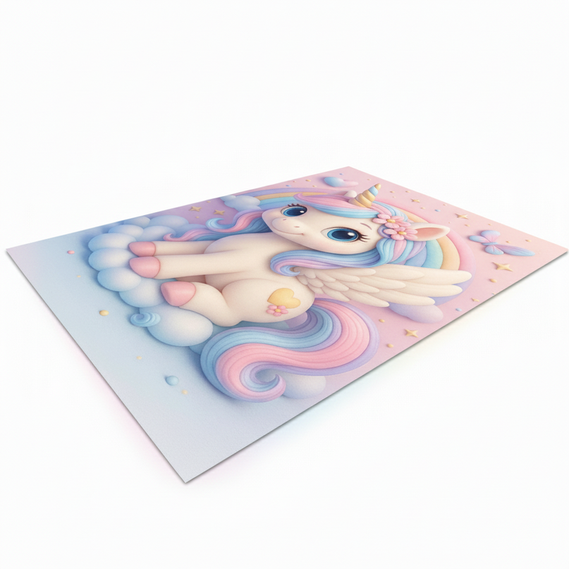 girls unicorn rug - white-bg
