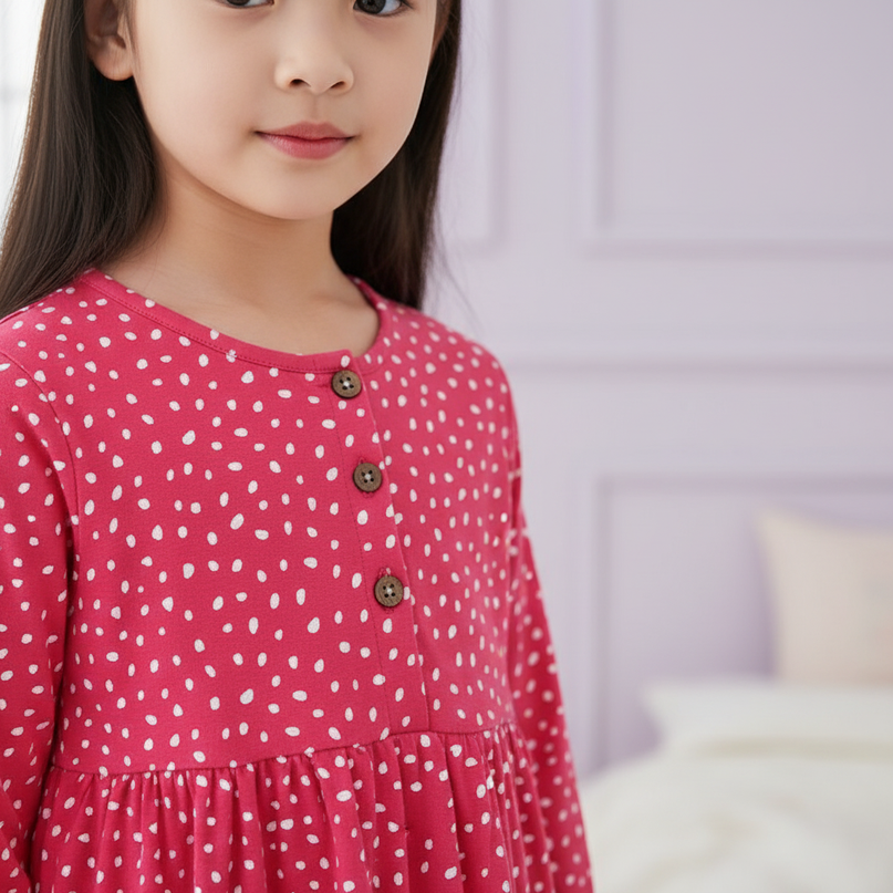 girls unicorn stripe long sleeve dress - detail