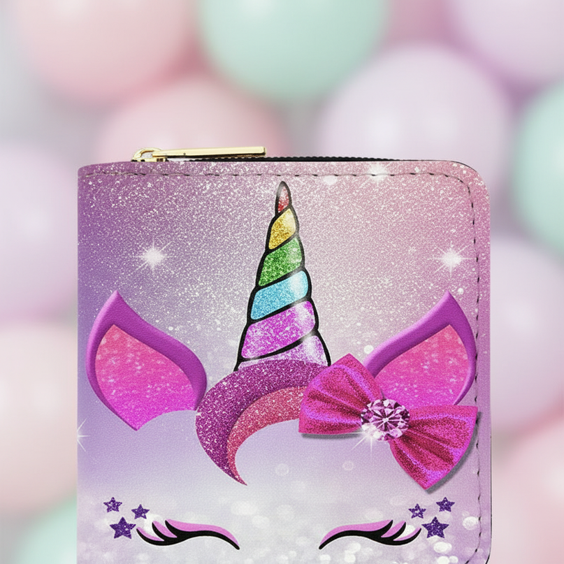 girls unicorn wallet - detail