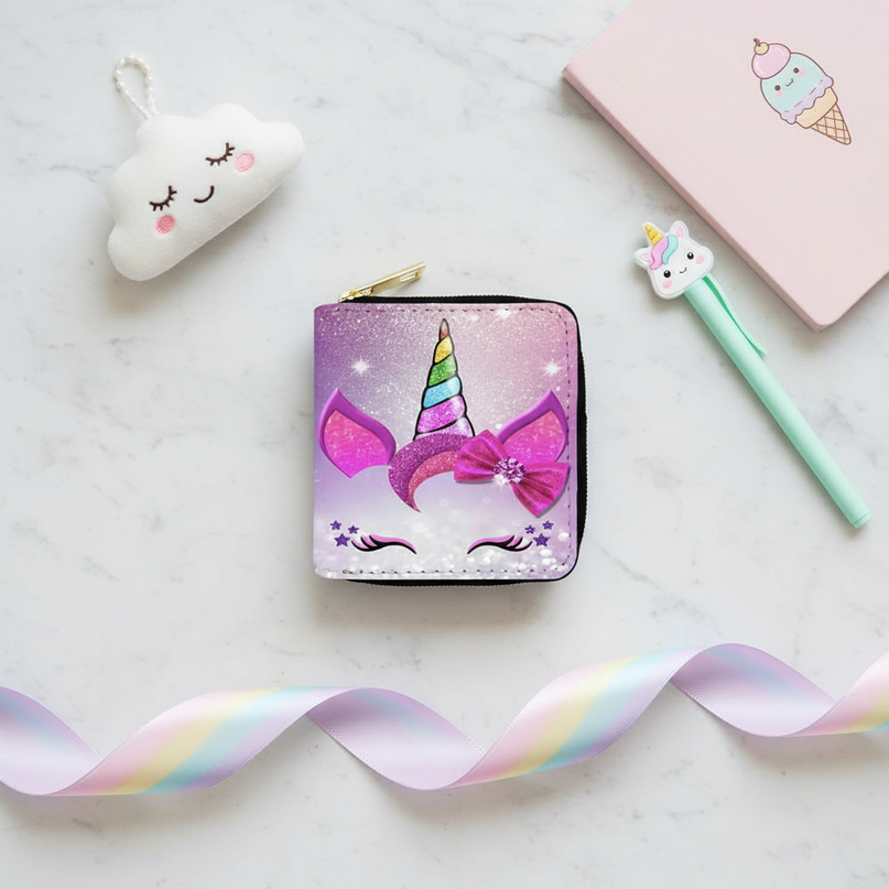 girls unicorn wallet - flat-lay