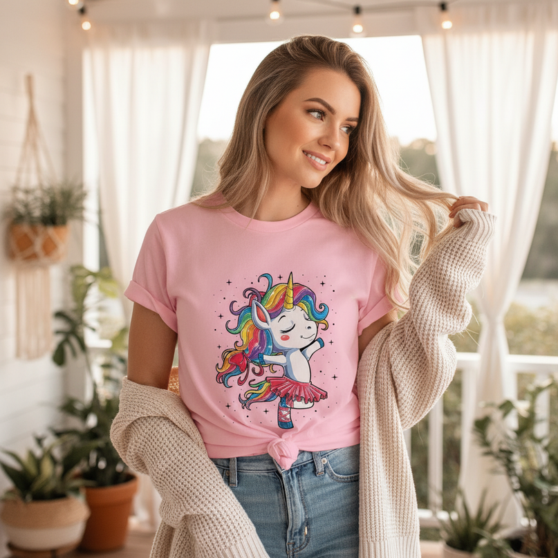 glam unicorn shirt - in-use
