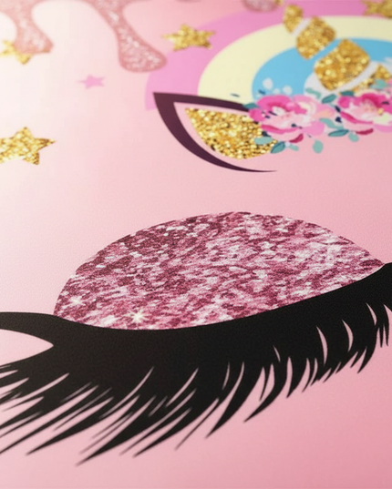 glitter drip unicorn bedding - detail