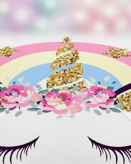 glitter horn lashes unicorn bedding - detail